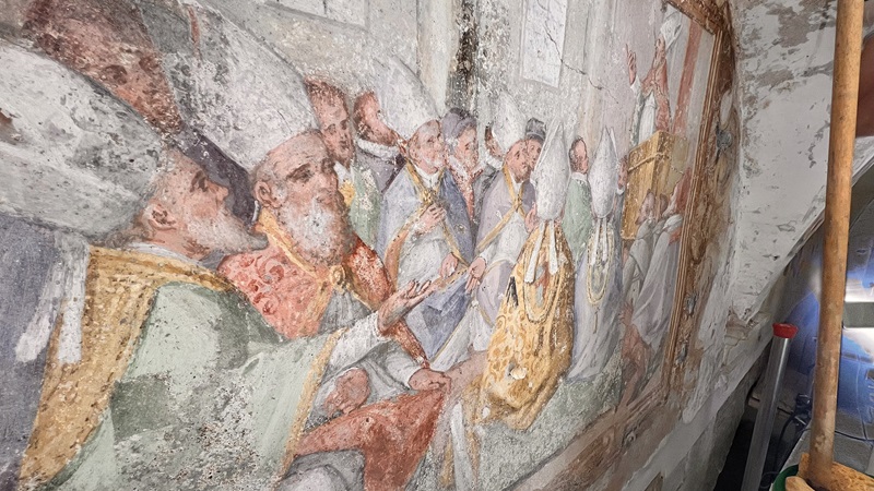 immagine notizia (PTN) Amelia, scoperti nuovi dipinti murali durante il restauro del Chiostro di San Francesco